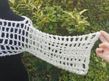 Load image into Gallery viewer, Crochet Mesh Shrug, Vanilla Long Sleeve Bolero, S-XL