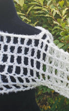 Load image into Gallery viewer, Crochet Mesh Shrug, Vanilla Long Sleeve Bolero, S-XL