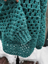 Load image into Gallery viewer, Oversized Granny Square Crochet Cardigan: Handmade Sweater