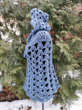 Load image into Gallery viewer, Crochet Hooded Poncho: Night Sky Lace Cape