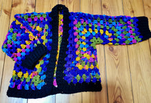 Load image into Gallery viewer, Crochet Granny Square Cardigan: Rainbow Hexagon Jacket