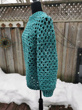 Load image into Gallery viewer, Oversized Granny Square Crochet Cardigan: Handmade Sweater