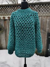 Load image into Gallery viewer, Oversized Granny Square Crochet Cardigan: Handmade Sweater