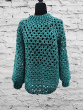 Load image into Gallery viewer, Oversized Granny Square Crochet Cardigan: Handmade Sweater