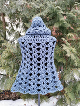 Load image into Gallery viewer, Crochet Hooded Poncho: Night Sky Lace Cape