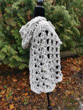 Load image into Gallery viewer, Hooded Crochet Cape, Poncho with Hood