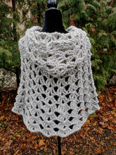 Load image into Gallery viewer, Hooded Crochet Cape, Poncho with Hood