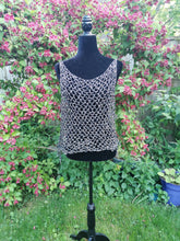 Load image into Gallery viewer, Crochet Open Side Festival Top: Metallic Rainbow Rave Tunic