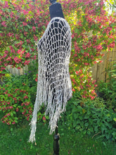 Load image into Gallery viewer, Crochet Rhinestone Poncho: White Iridescent Sparkle, Handmade
