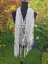 Load image into Gallery viewer, Crochet Rhinestone Poncho: White Iridescent Sparkle, Handmade