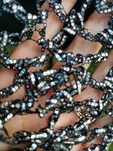 Load image into Gallery viewer, Crochet Open Side Festival Top: Metallic Rainbow Rave Tunic