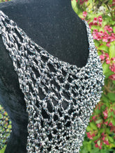 Load image into Gallery viewer, Crochet Open Side Festival Top: Metallic Rainbow Rave Tunic