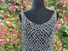 Load image into Gallery viewer, Crochet Open Side Festival Top: Metallic Rainbow Rave Tunic