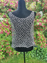 Load image into Gallery viewer, Crochet Open Side Festival Top: Metallic Rainbow Rave Tunic