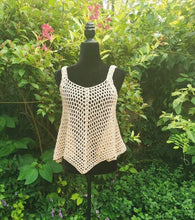 Load image into Gallery viewer, French Crochet Lacy Tank Top PATTERN: Easy Design, Sizes S-XXL (PDF Download)