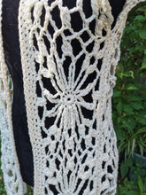 Load image into Gallery viewer, Crochet Flower Granny Square Vest: Cream Cotton Beach Coverup