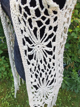 Load image into Gallery viewer, Crochet Flower Granny Square Vest: Cream Cotton Beach Coverup