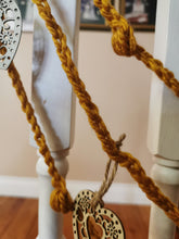 Load image into Gallery viewer, Festive Wooden Heart Crochet Garland, Birthday Decor, Baby Shower Garland, Nursery Decoration