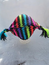 Load image into Gallery viewer, Handmade Crochet Rainbow Hat, Cat Ear Beanie