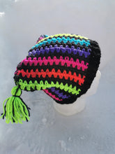 Load image into Gallery viewer, Handmade Crochet Rainbow Hat, Cat Ear Beanie