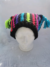 Load image into Gallery viewer, Handmade Crochet Rainbow Hat, Cat Ear Beanie