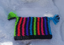 Load image into Gallery viewer, Handmade Crochet Rainbow Hat, Cat Ear Beanie