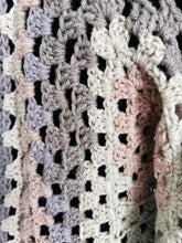 Load image into Gallery viewer, Cropped Crochet Granny Square Cardigan: Pastel Hexagon Jacket
