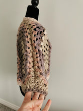 Load image into Gallery viewer, Cropped Crochet Granny Square Cardigan: Pastel Hexagon Jacket