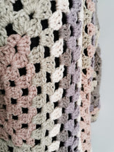 Load image into Gallery viewer, Cropped Crochet Granny Square Cardigan: Pastel Hexagon Jacket