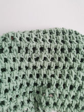 Load image into Gallery viewer, Crochet Mesh Sleeves, Light Sage Long Sleeve Top - S-XL, Handmade Crocheted Shoulder Shrug, Sage Green Bell Sleeve Crop Top