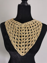 Load image into Gallery viewer, Crochet Bandana, Gold Metallic Head Scarf