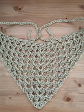Load image into Gallery viewer, Crochet Bandana, Gold Metallic Head Scarf