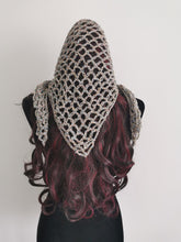 Load image into Gallery viewer, Crochet Shimmer Triangle Shawl – Handmade sparkly Festival Wrap, Boho Shawl, Belt Accessory