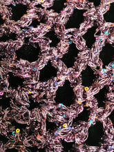 Load image into Gallery viewer, Crochet Bandana, Sequin Triangle Scarf (vintage Purple yarn & purple Sequin)