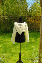 Load image into Gallery viewer, Crochet Mesh Shrug with Hood, Long Sleeve hooded Bolero, S-XL