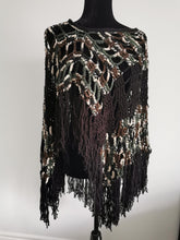 Load image into Gallery viewer, Fringe Camo Poncho, Block Pattern