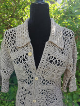 Load image into Gallery viewer, 9 Halls Shirt, Handmade Crochet Shirt, Vintage Style, Mens S-M