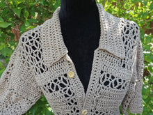 Load image into Gallery viewer, 9 Halls Shirt, Handmade Crochet Shirt, Vintage Style, Mens S-M