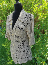 Load image into Gallery viewer, 9 Halls Shirt, Handmade Crochet Shirt, Vintage Style, Mens S-M