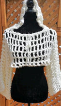 Load image into Gallery viewer, Crochet Mesh Shrug with Hood, Long Sleeve hooded Bolero, S-XL