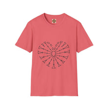 Load image into Gallery viewer, Crochet Heart Tee | Abstract Radial Heart design T-Shirt