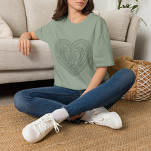 Load image into Gallery viewer, Elegant Crochet Heart Tee | Abstract Heart design T-Shirt