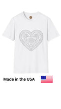 Load image into Gallery viewer, Elegant Crochet Heart Tee | Abstract Heart design T-Shirt