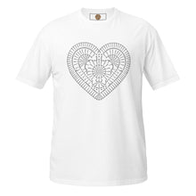 Load image into Gallery viewer, Short-Sleeve Unisex T-Shirt with Crochet Heart
