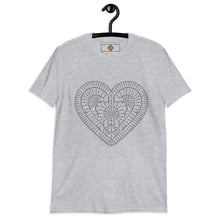 Load image into Gallery viewer, Short-Sleeve Unisex T-Shirt with Crochet Heart