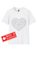 Load image into Gallery viewer, Short-Sleeve Unisex T-Shirt with Crochet Heart