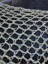 Load image into Gallery viewer, Rainbow Iridescent Sparkle Diagonal PONCHO, Long Poncho: Lightweight Yarn