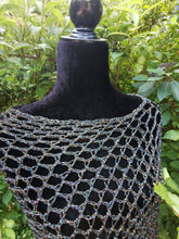 Load image into Gallery viewer, Rainbow Iridescent Sparkle Diagonal PONCHO, Long Poncho: Lightweight Yarn