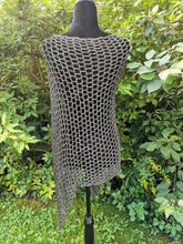 Load image into Gallery viewer, Rainbow Iridescent Sparkle Diagonal PONCHO, Long Poncho: Lightweight Yarn