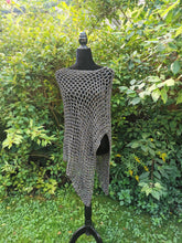 Load image into Gallery viewer, Rainbow Iridescent Sparkle Diagonal PONCHO, Long Poncho: Lightweight Yarn